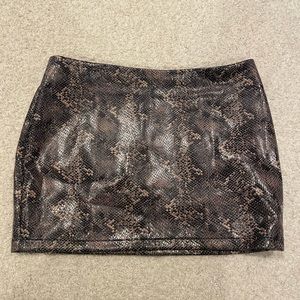 Snakeskin Mini Skirt